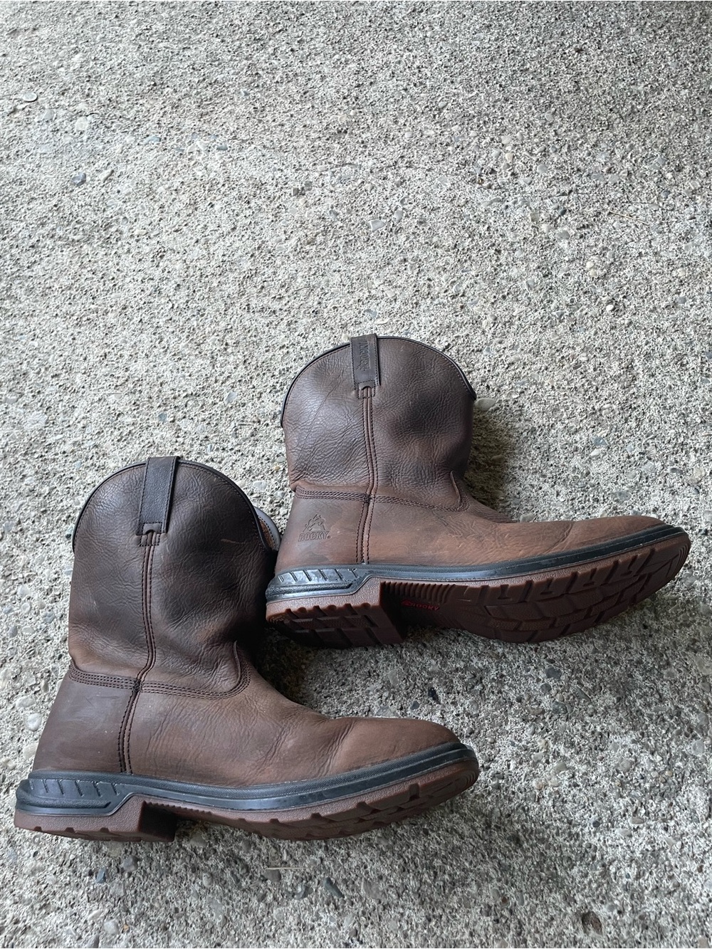 ROCKY Worksmart Unlined PullOn Waterproof
Western Boots Brown 12 M RKW0346
